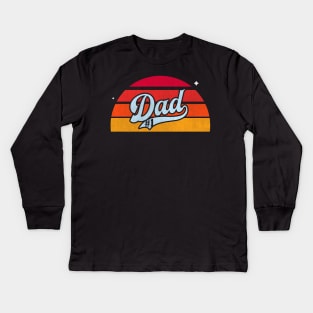 Number One Dad retro sunset Kids Long Sleeve T-Shirt